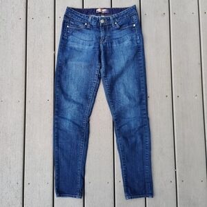 Paige Peg Skinny Leg Ankle Medium Wash Blue Denim Jeans Stretchy Womens Size 26